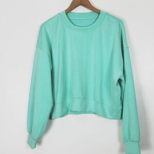 Lululemon Size 10 Perfectly Oversized Cropped Crew Softstreme Wild Mint Sweater